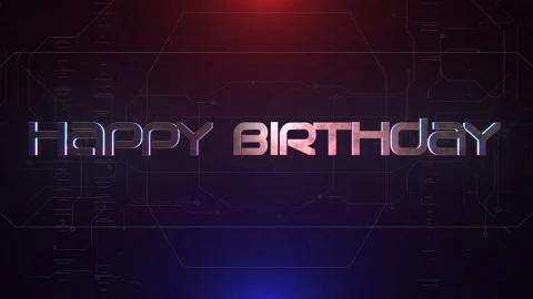 Happy Birthday with HUD elements Stock Footage 249368886