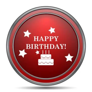 Happy birthday icon. Internet button on white background.. Stock Illustration