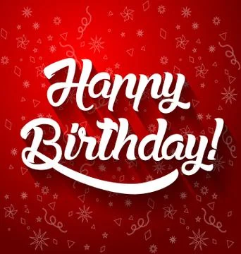 Happy birthday lettering text vector illustration. Stock Illustration