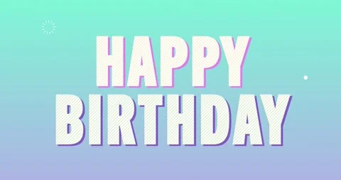Happy Birthday Logotype. Smooth Text Animation. Stock Footage 136079639