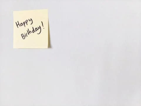 Happy Birthday Message on Sticky Note Stock Photos