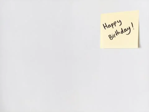 Happy Birthday Message on Sticky Note Stock Photos