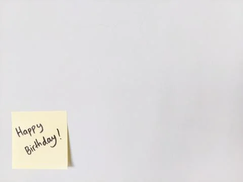 Happy Birthday Message on Sticky Note Stock Photos