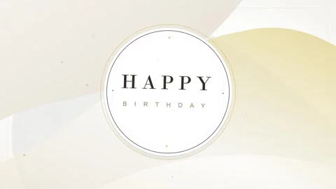 Happy birthday motion background, with soft gold, abstract waves and, minim.. Stock Footage 344857923