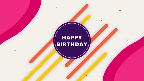 Happy birthday motion background, with vibrant abstract, geometric shapes a.. Vidéo 344858618