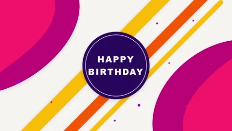 Happy birthday motion background, with vibrant abstract, shapes and festive.. Vidéo 344858637