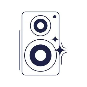Happy birthday, music speaker equipment celebration party line style icon Stock Illustration