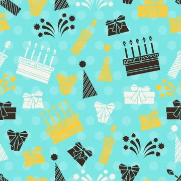 Happy Birthday party seamless pattern Stock Illustration