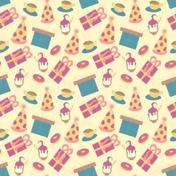 Happy Birthday pattern cute in vector Stock Illustration