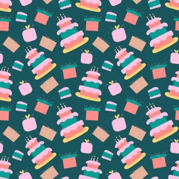 Happy Birthday pattern in vector Illustrazione stock