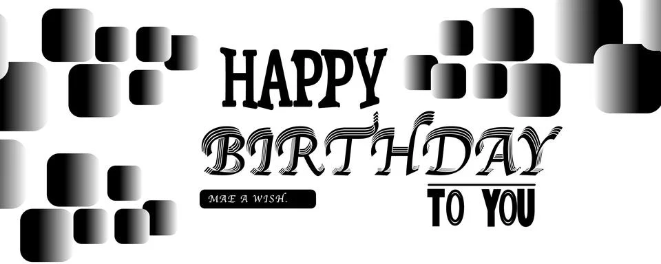 Happy birthday post design with rectangle. Stock Illustration