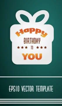 Happy birthday present box Stock Illustration