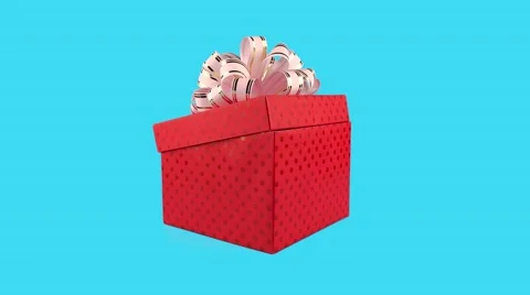 Happy birthday present surprise, present box with cute funny hedgehog Stock Footage 63034367
