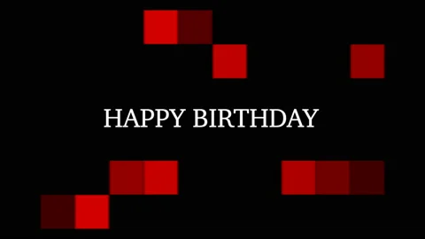 Happy Birthday with red squares pattern on black modern gradient Stock Footage 236175855