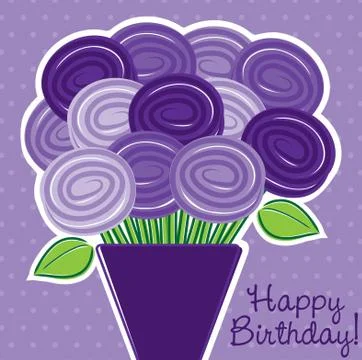 Happy Birthday Roses in vector format. Stock Illustration