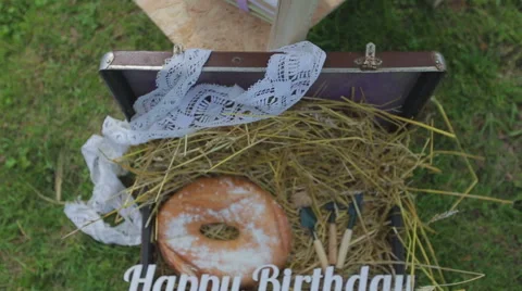 Happy birthday rustic style Stock Footage 61362447
