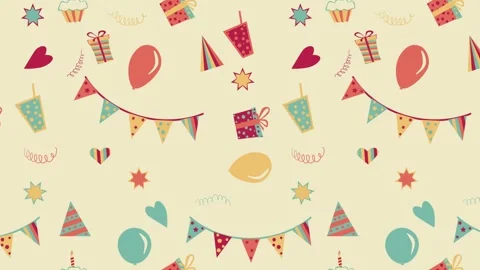 Happy birthday seamless background Stock Footage 248262078