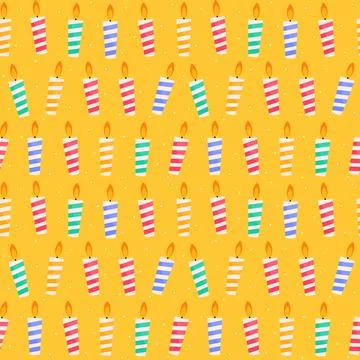 Happy Birthday Seamless Pattern Background with Candles. Vector Illustration  Stock Illustration
