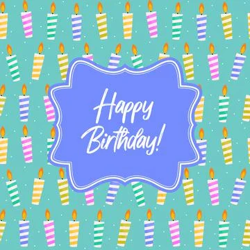 Happy Birthday Seamless Pattern Background with Candles. Vector Illustration Stock Illustration