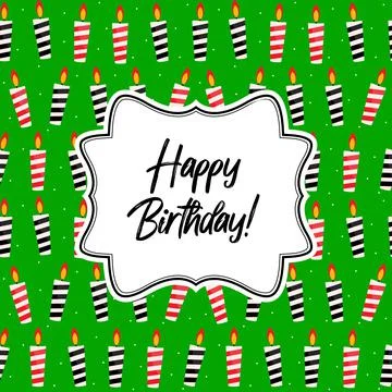 Happy Birthday Seamless Pattern Background with Candles. Vector Illustration Stock Illustration