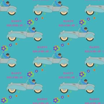 Happy birthday  seamless pattern.  Stock Illustration