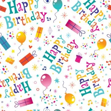 Happy birthday seamless pattern 스톡 일러스트