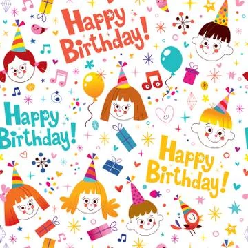 Happy birthday seamless pattern Illustrazione stock