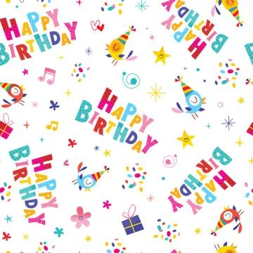 Happy birthday seamless pattern Stock-Illustration