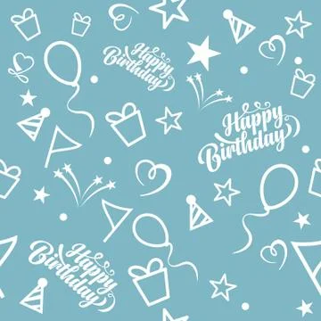 Happy Birthday seamless pattern Stock Illustration