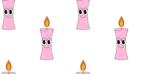 Happy birthday simless pattern in retro groovy style. Vintage characters. V.. Illustrazione stock