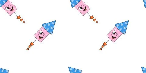 Happy birthday simless pattern in retro groovy style. Vintage characters. V.. Stock Illustration