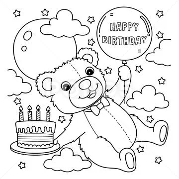 Happy Birthday Isolated Coloring Page For Kids Date Of Birth Colouring Line  Vector, Happy Birthday Drawing, Birthday Drawing, Ring Drawing PNG and  Vector with Transparent Background for Free Download