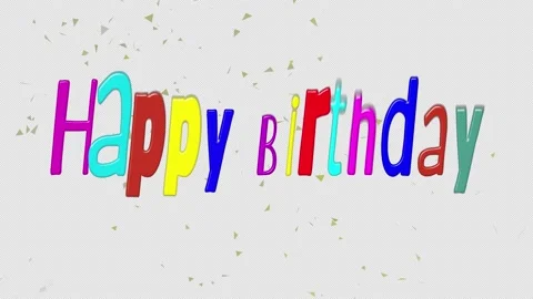 Happy Birthday Text Animation with bounc... | Stock Video | Pond5