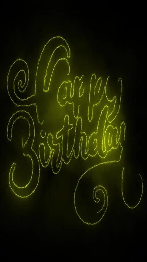 Happy birthday text animation vertical video 4k Stock Footage 328028580