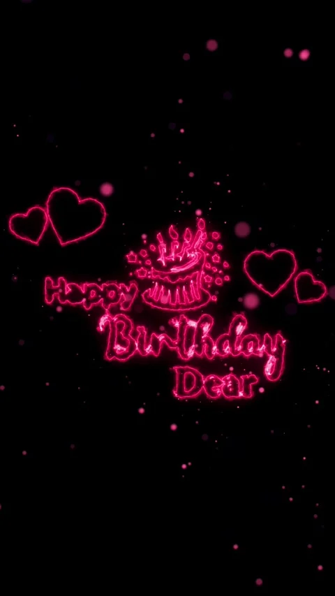 Happy birthday text animation vertical video 4k Stock Footage 328029492