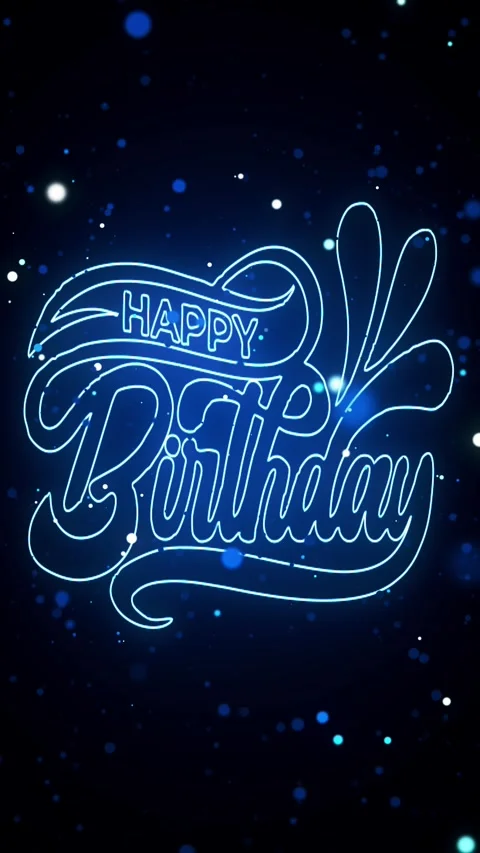 Happy birthday text animation vertical video 4k Stock Footage 328029493
