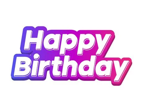 Happy birthday text effect 3D design Stock Illustration