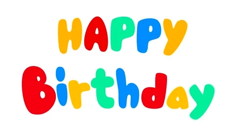 Happy Birthday text flat animation on white background Stock Footage 140447977