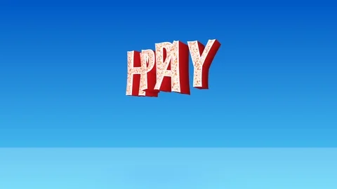 Happy Birthday text fly in Stock Footage 90940963