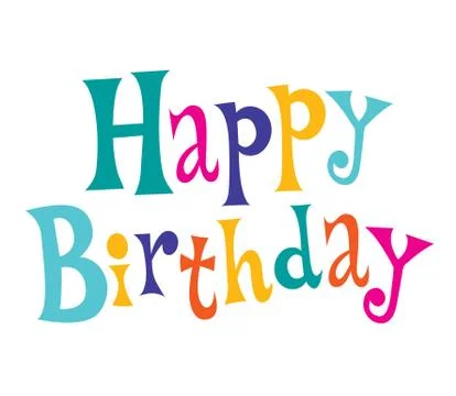 Happy Birthday text Stock Illustration