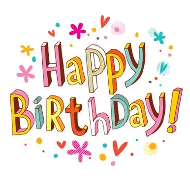 Happy Birthday text Stock Illustration