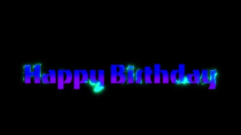 Happy birthday text with lightening on solid black background Stock Footage 320332370