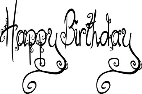 Happy birthday text message Illustrazione stock