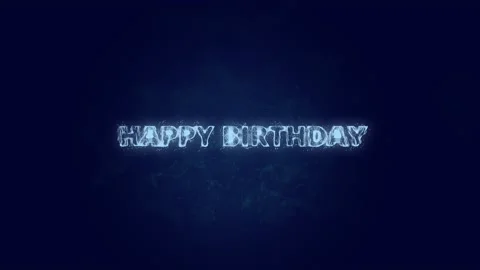 Happy Birthday text. Plexus with text Happy Birthday. Plexus. 4K video Stock Footage 171624344