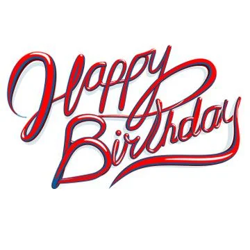 Happy Birthday Text in Vector Fromat Stock Illustration