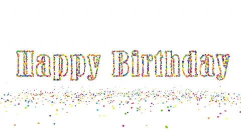 Happy Birthday text on white background Stock Footage 65998065