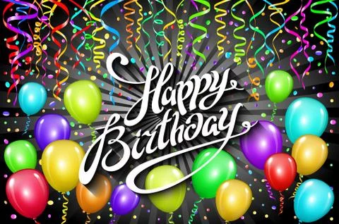 Happy Birthday typographic vector design for greeting cards, invitation. text Stock Illustration