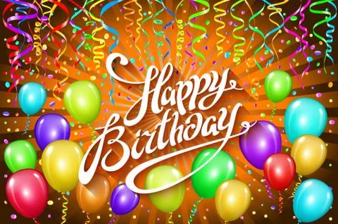 Happy Birthday typographic vector design for greeting cards, invitation. text Stock Illustration