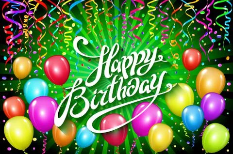 Happy Birthday typographic vector design for greeting cards, invitation. text Stock Illustration