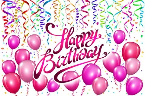 Happy Birthday typography vector design for greeting cards and poster with pi Stock Illustration